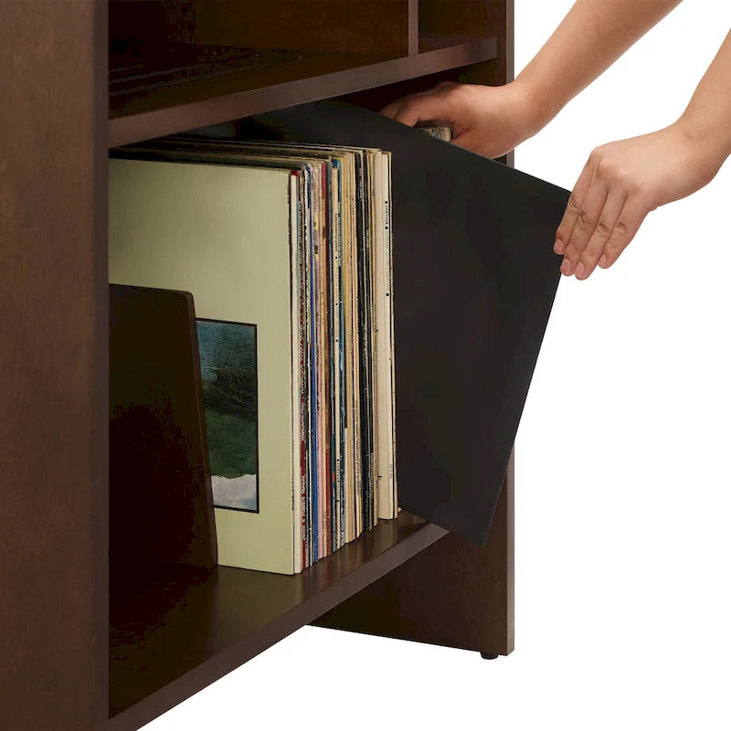 Multi‑Tier Record Player Cabinet, Vinyl Album Storage Shelf