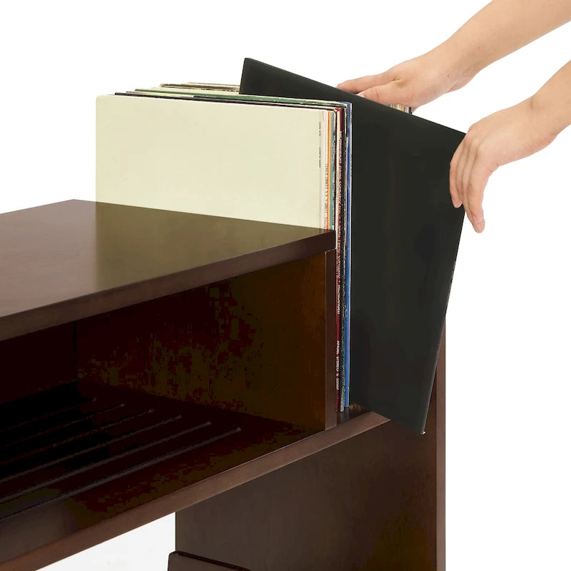 Multi‑Tier Record Player Cabinet, Vinyl Album Storage Shelf
