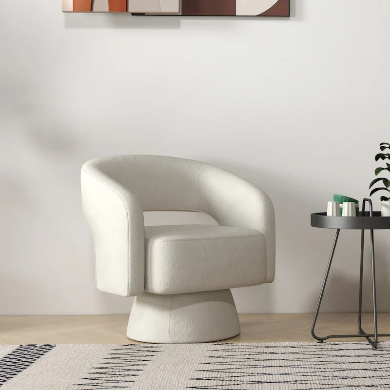 360-Degree Swivel Barrel Upholstered Modern Armchair
