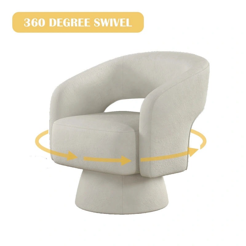 360-Degree Swivel Barrel Upholstered Modern Armchair