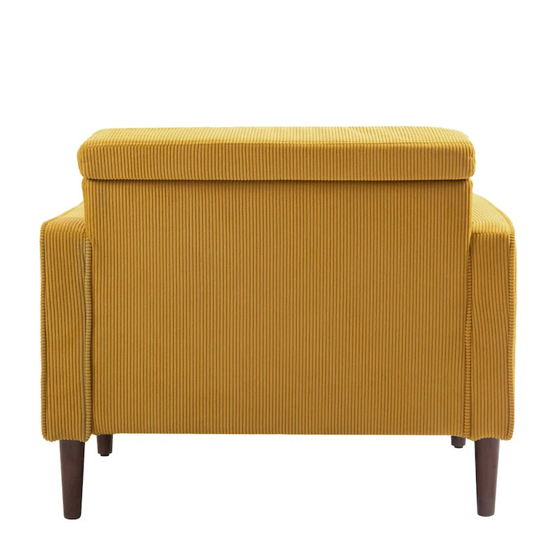 Set of 2 Wide Corduroy Armchair Accent Chairs for Living Room