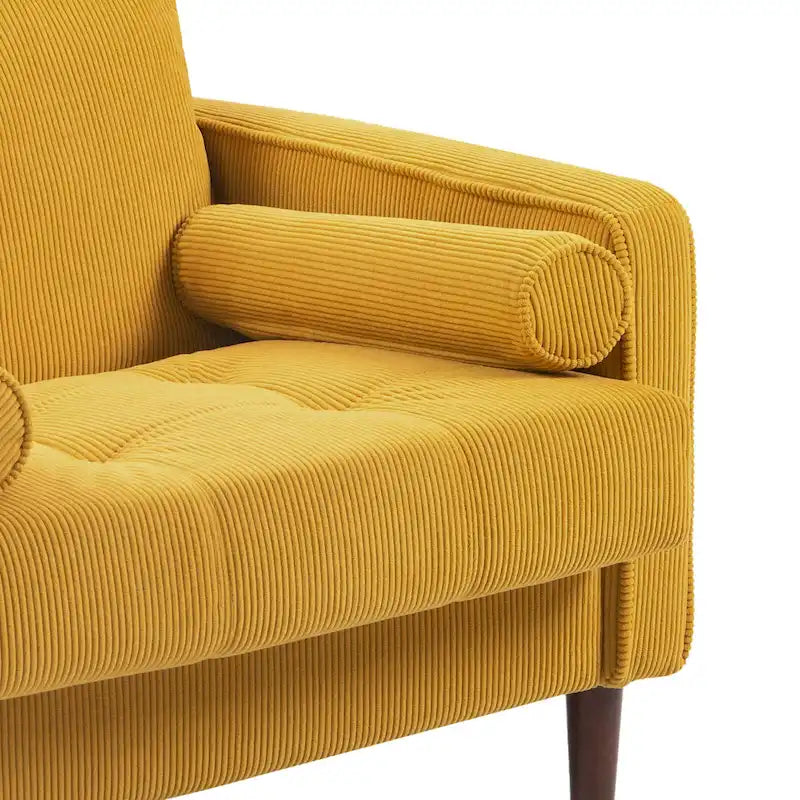 Set of 2 Wide Corduroy Armchair Accent Chairs for Living Room