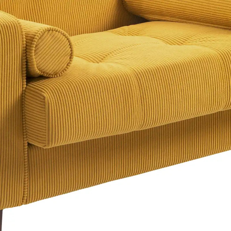 Set of 2 Wide Corduroy Armchair Accent Chairs for Living Room