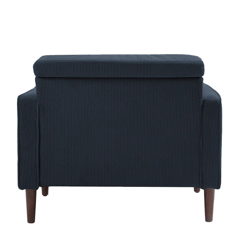 Set of 2 Wide Corduroy Armchair Accent Chairs for Living Room