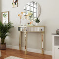 Silver Mirrored Half Moon Console Table - 35.4x31.6 inch