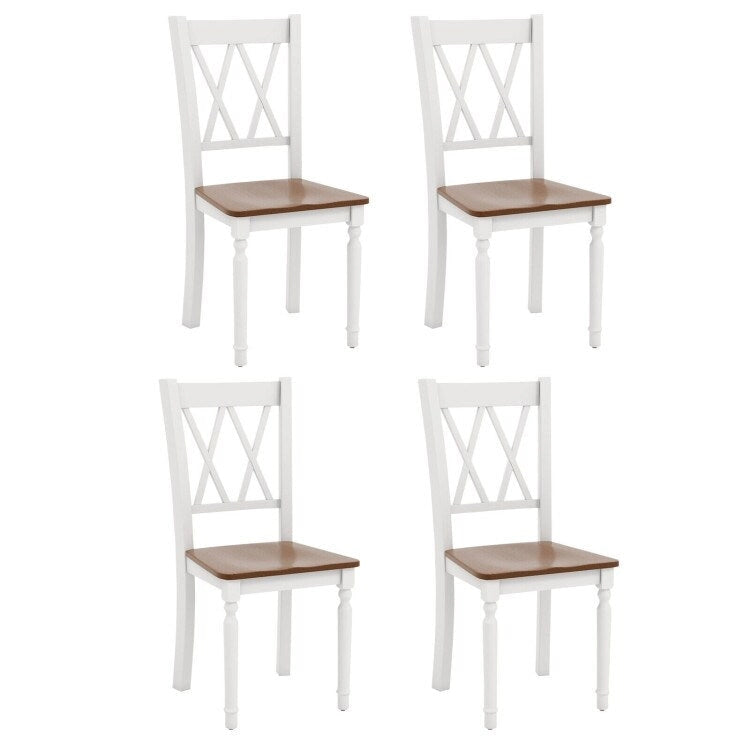 Farmhouse Kitchen Dining Chairs Set of 4 Solid Wood - 18x19x38