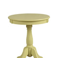 Traditional Round Wooden Side Table with Turned Pedestal Base - 22Hx18W