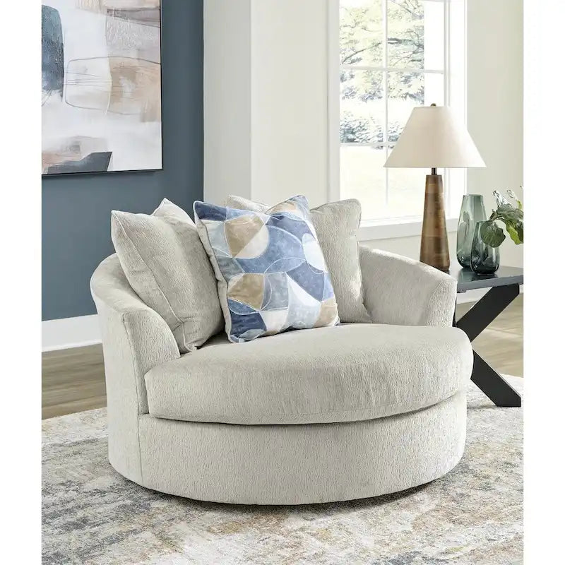 Oversized Swivel Accent Chair for Living Room - 56W x 55D x 35H