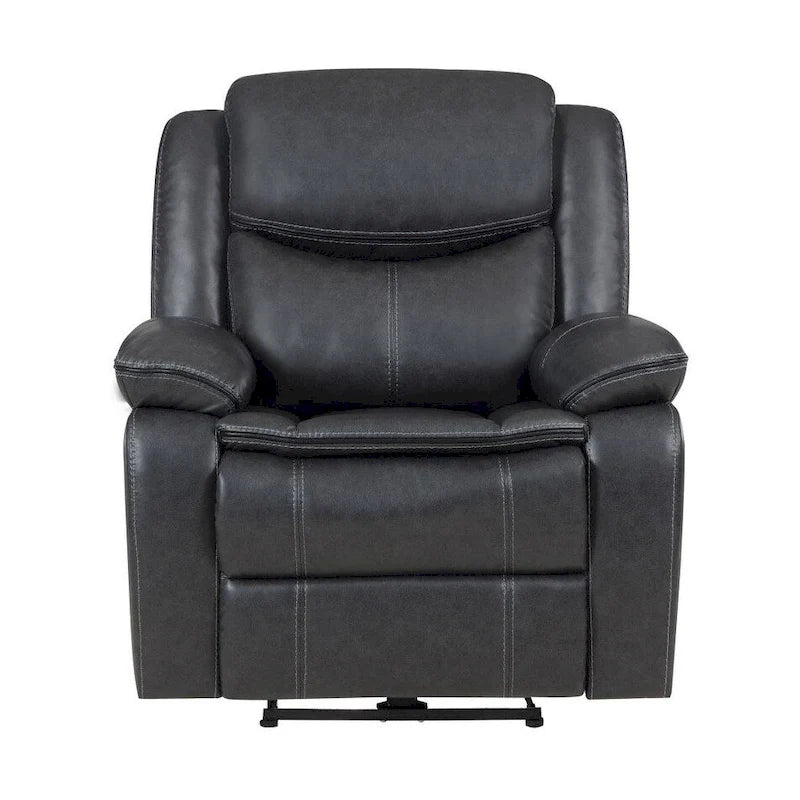 Dark Grey Power Recliner Chair with USB Port and Pillow Arms