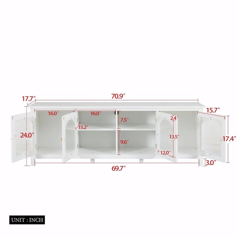 71 Inch Stylish TV Cabinet Entertainment Center Stand