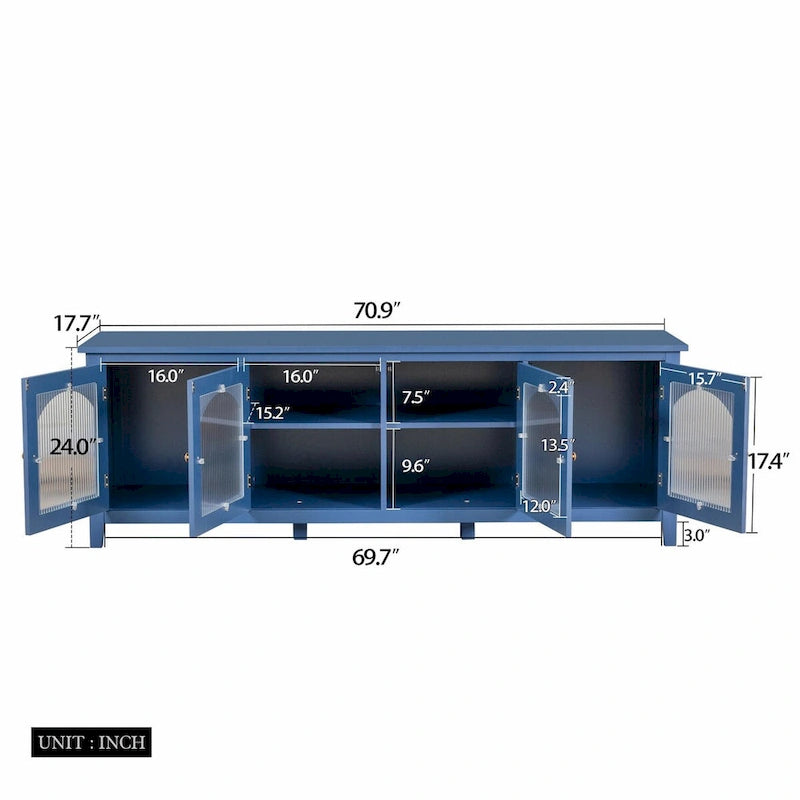 71 Inch Stylish TV Cabinet Entertainment Center Stand