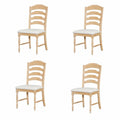 Vintage 4-Piece Upholstered Dining Chairs with Serrated Backs