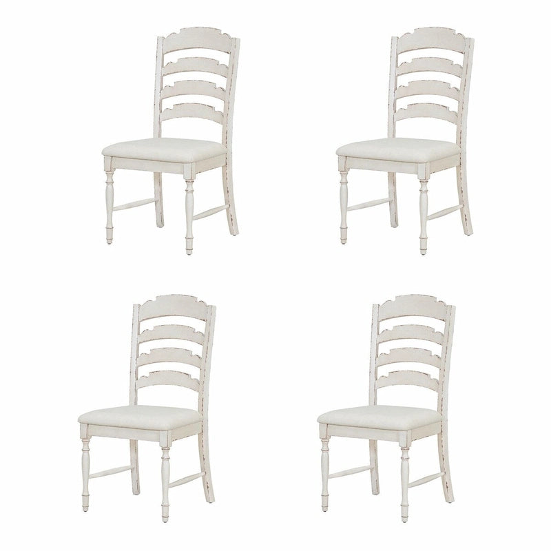 Vintage 4-Piece Upholstered Dining Chairs with Serrated Backs