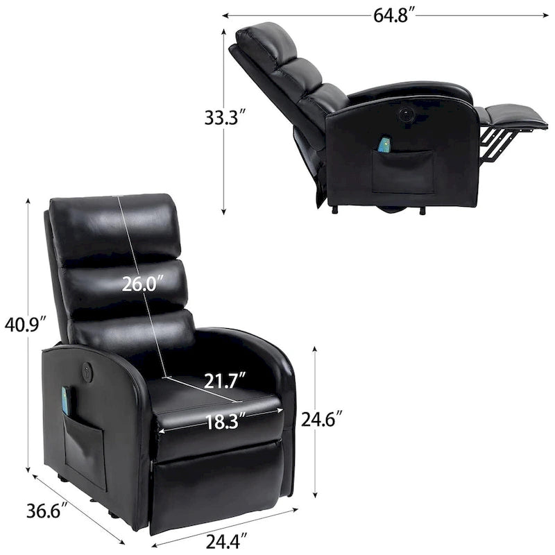 Modern Power Lift Massage Chair Electric Recliner with Heat