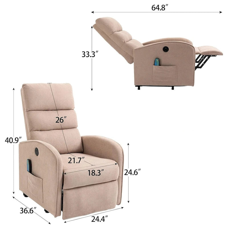 Modern Power Lift Massage Chair Electric Recliner with Heat