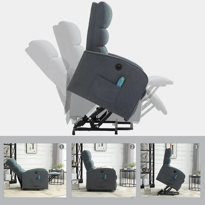 Modern Power Lift Massage Chair Electric Recliner with Heat