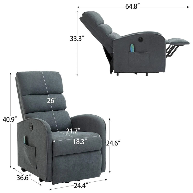 Modern Power Lift Massage Chair Electric Recliner with Heat