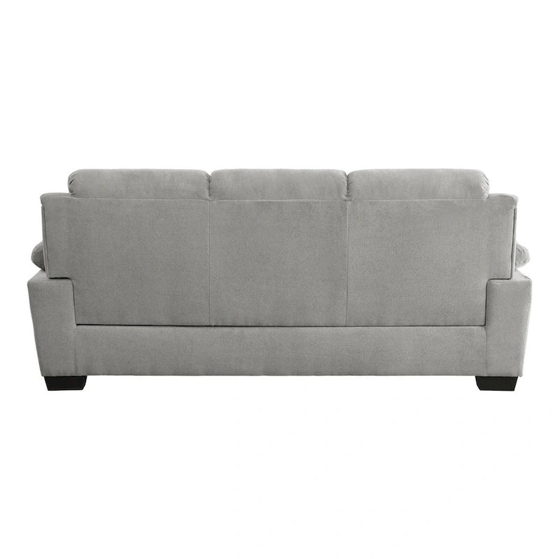80 Inch Gray Polyester Sofa with Soft Foam Cushions and Solid Wood Frame