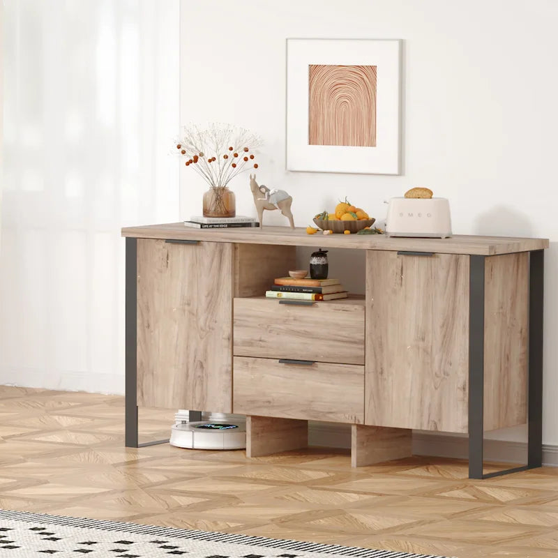 2-Door 2-Drawer Storage Cabinet and TV Stand