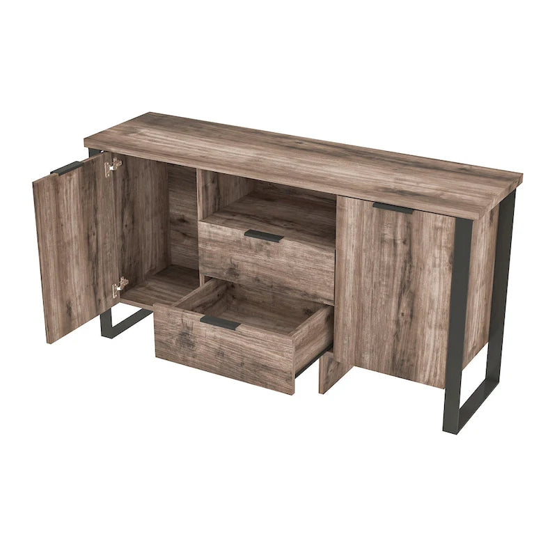 2-Door 2-Drawer Storage Cabinet and TV Stand