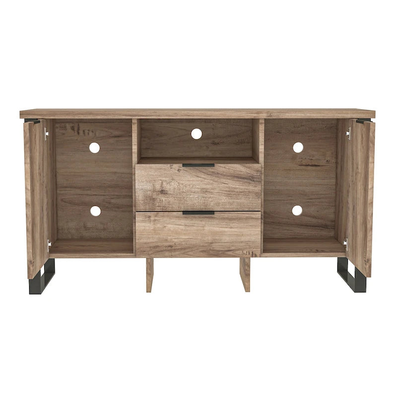 2-Door 2-Drawer Storage Cabinet and TV Stand
