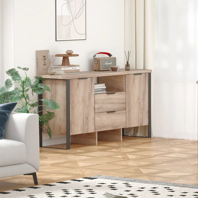 2-Door 2-Drawer Storage Cabinet and TV Stand