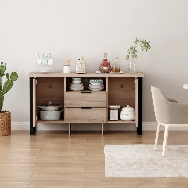 2-Door 2-Drawer Storage Cabinet and TV Stand