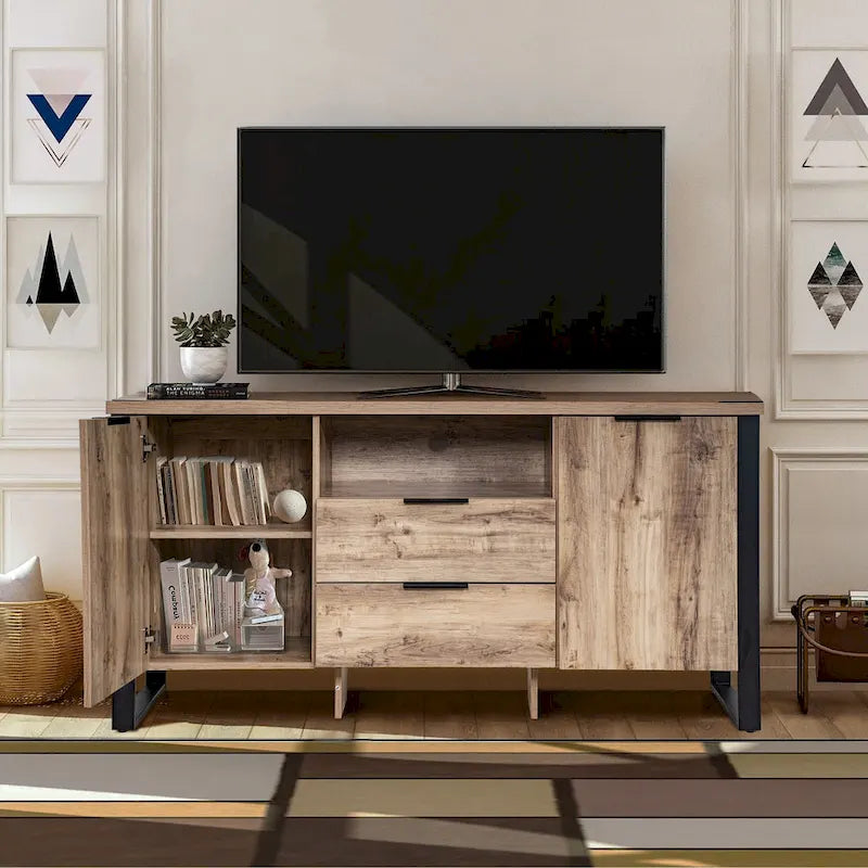 2-Door 2-Drawer Storage Cabinet and TV Stand