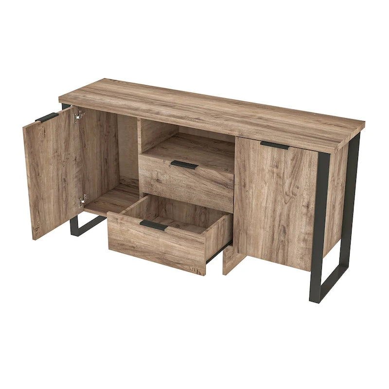 2-Door 2-Drawer Storage Cabinet and TV Stand
