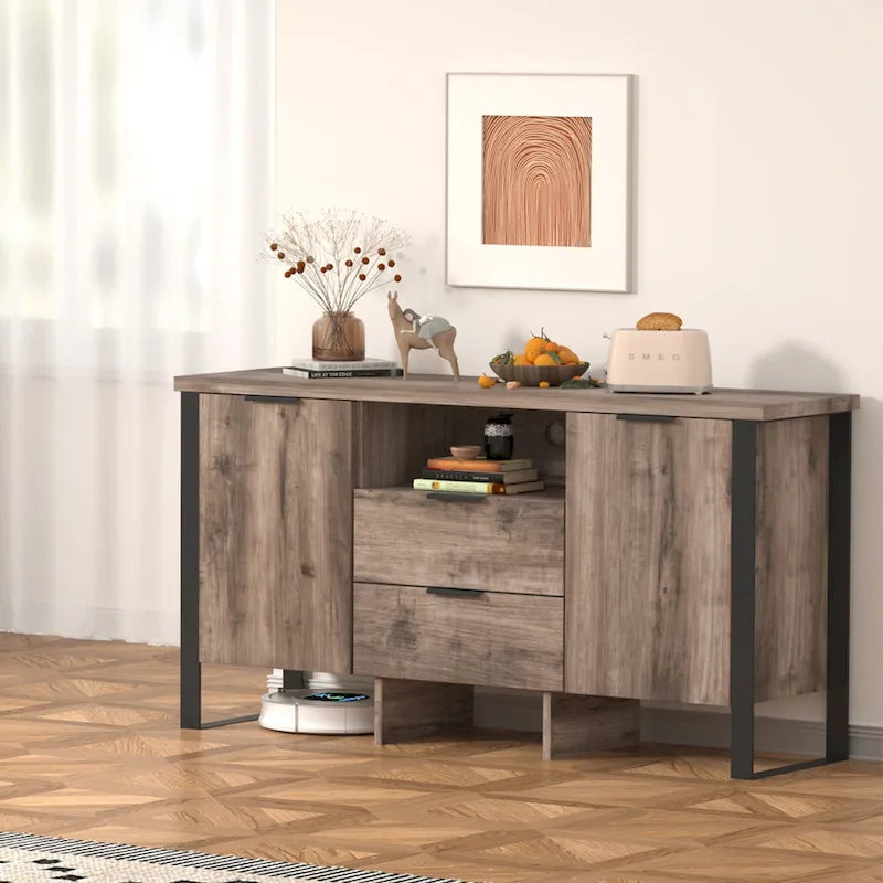 2-Door 2-Drawer Storage Cabinet and TV Stand