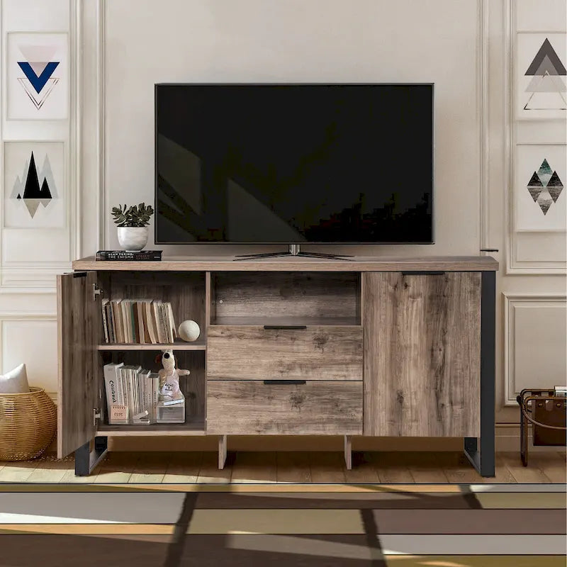 2-Door 2-Drawer Storage Cabinet and TV Stand