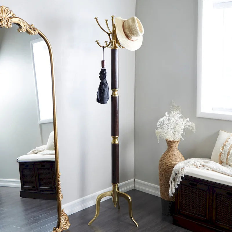 Aluminum Metal Coat Rack in Silver or Gold