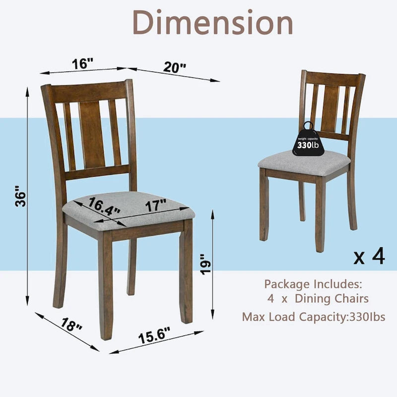 Set of 4 Counter Height Dining Chairs with Padded Seats