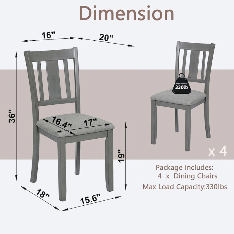 Set of 4 Counter Height Dining Chairs with Padded Seats