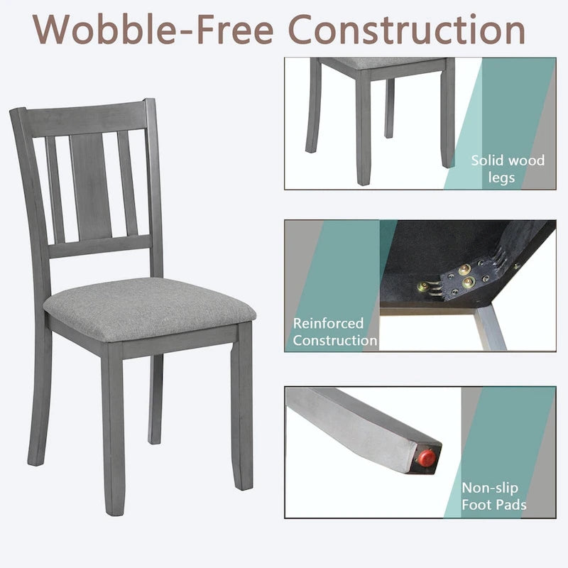 Set of 4 Counter Height Dining Chairs with Padded Seats