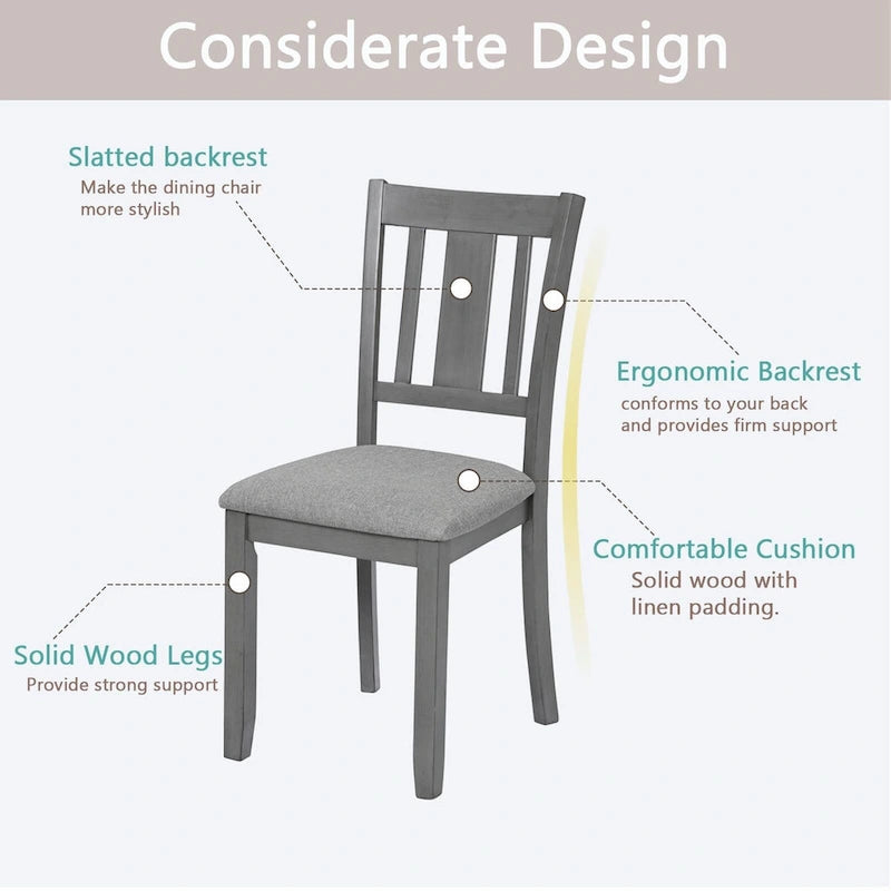 Set of 4 Counter Height Dining Chairs with Padded Seats
