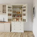 77 Inch Farmhouse Kitchen Pantry Freestanding Tall Storage Cabinet